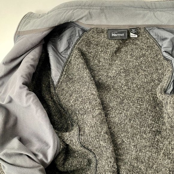 Men's Marmot Poacher Pile Full Zip Wool Fleece Jacket, Charcoal Grey, Size XXL - Picture 7 of 9